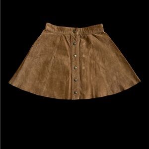 Forever 21 Brown Button-Up A-Line Skirt pigskin size xs